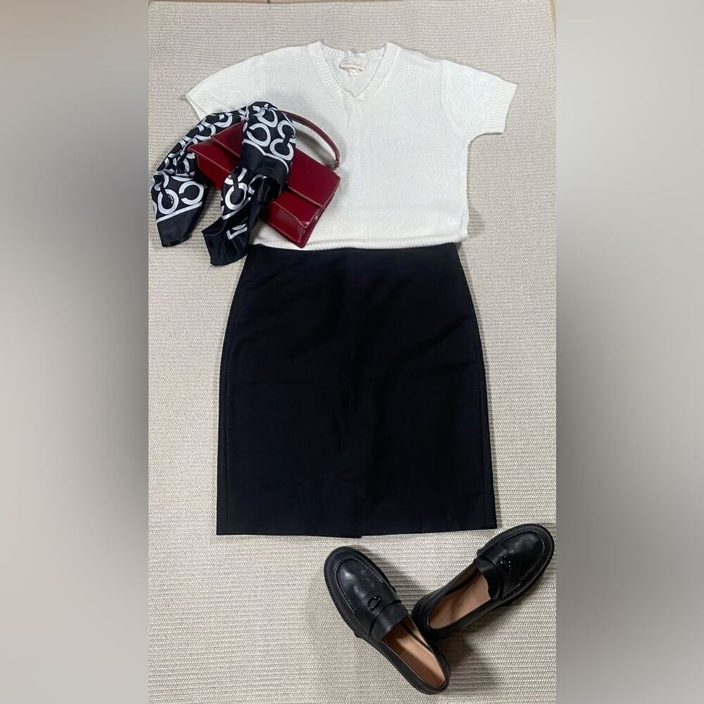 J.Crew No. 2 Pencil Skirt Black Women’s 10 | Cotton Blend | Classic Workwear